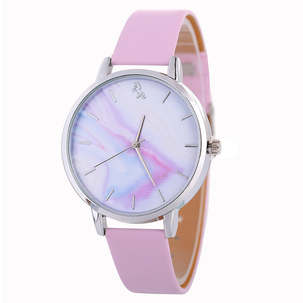 Casual gradient color belt women's watch