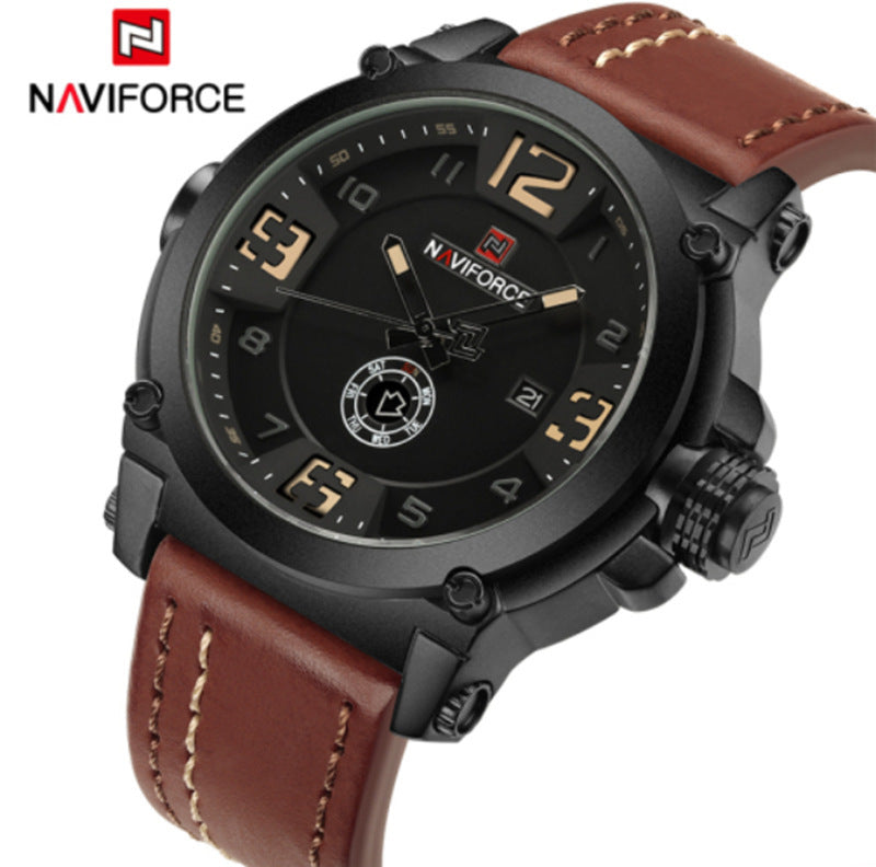 NAVIFORCE 9099 Men's Watch Calendar Men's Watch Waterproof Quartz Strap Watch