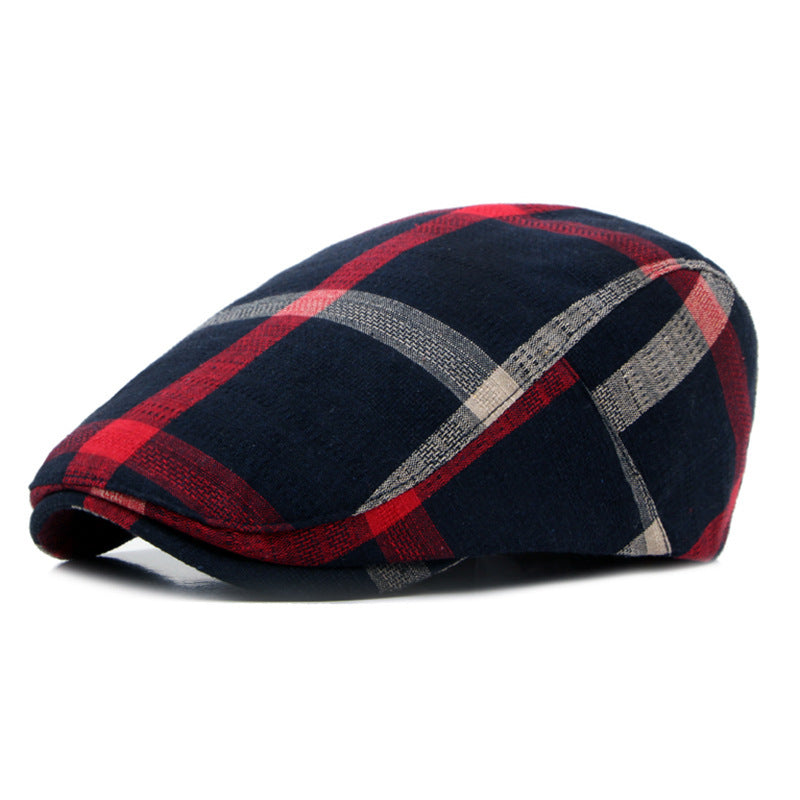 British Style Classic Retro Plaid Cap Men