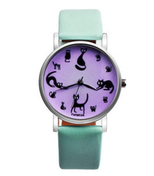 Explosive cat light skin girl belt watch small lazy animal quartz watch