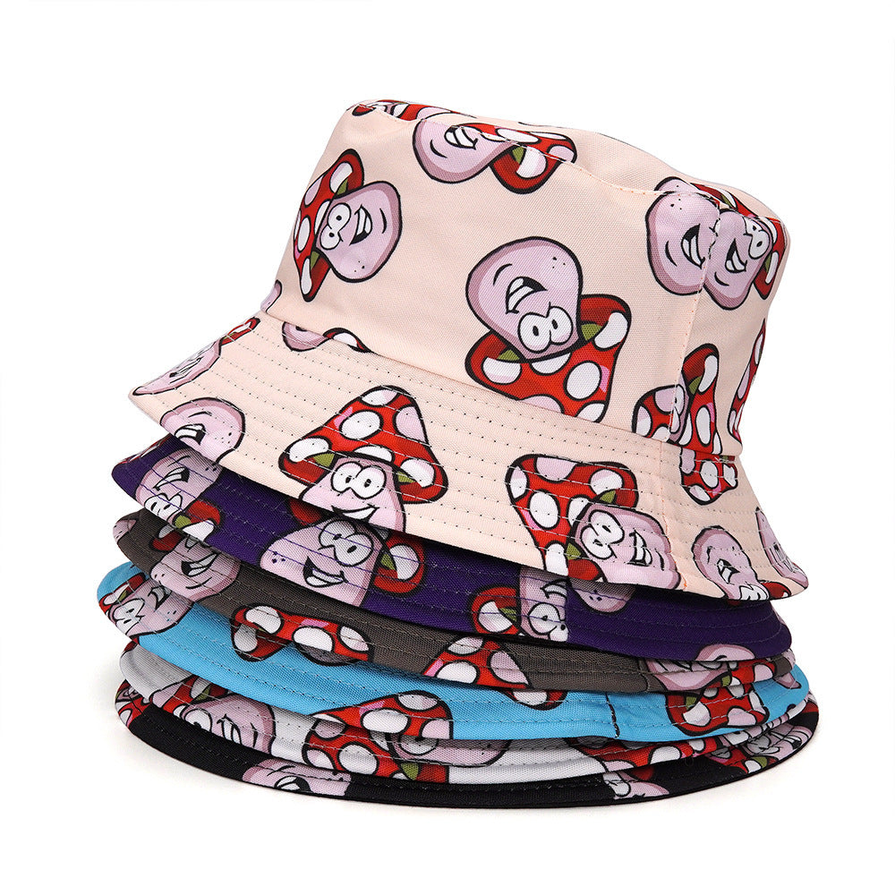 Bucket Cartoon Mushroom Double-sided Wear Bucket Hat