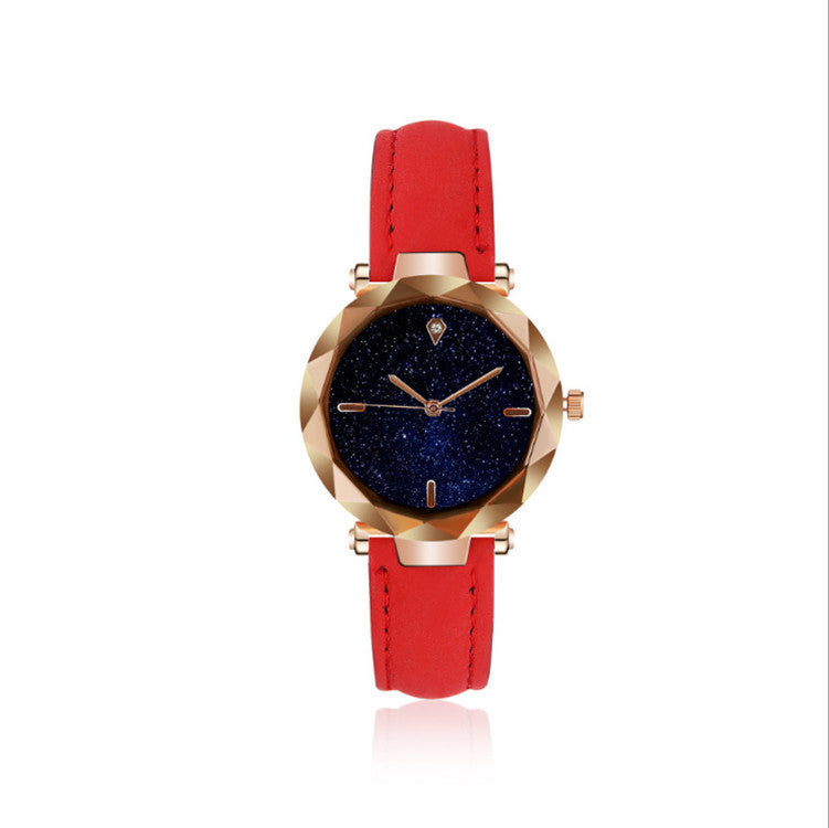 Starry Sky Dial Simple Women's Watch Fashion Belt