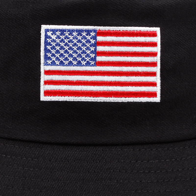 Stars And Stripes Embroidered Fisherman Sun-proof Bucket Hat