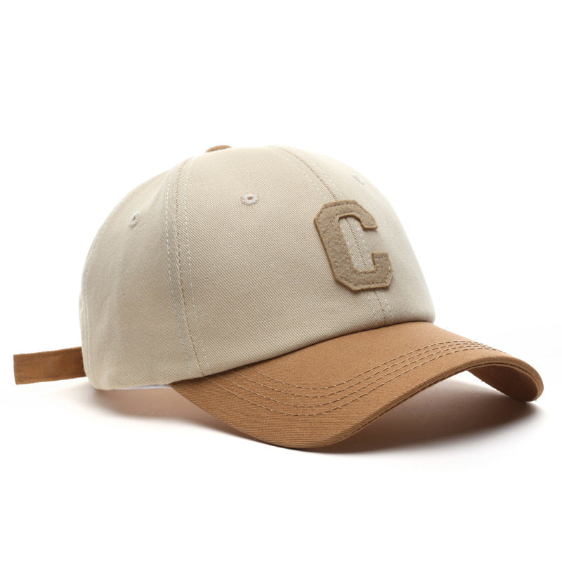 Stylish Retro Minimalism Letter Patch Stitching Baseball Hat