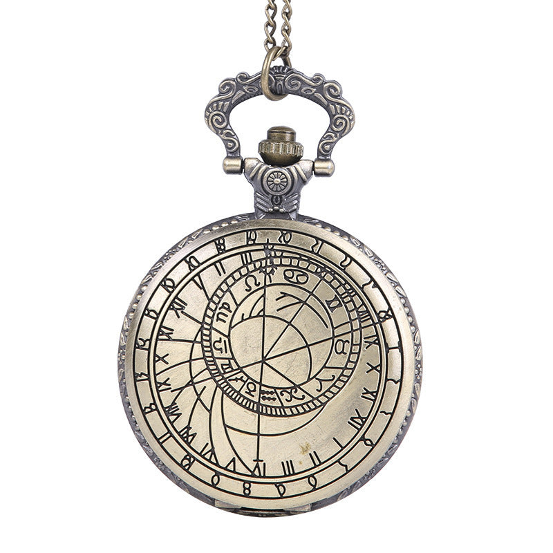 Large retro classic clamshell rune pocket watch