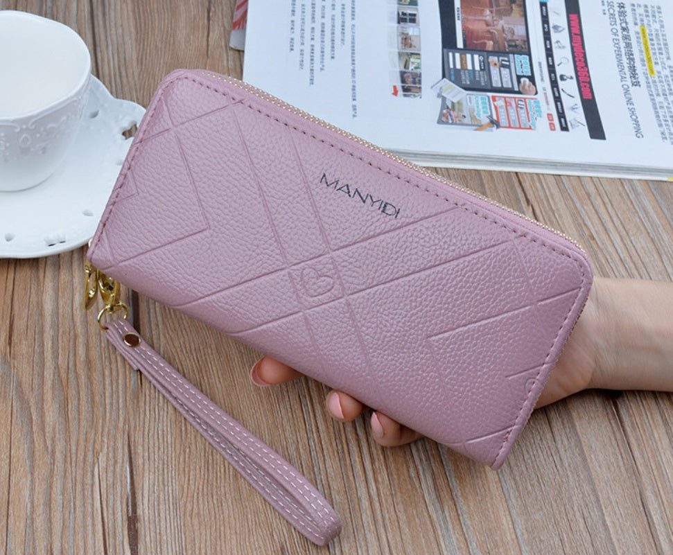 Double zipper large capacity wallet