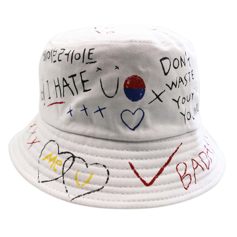 Doodle love sunshade fisherman hat