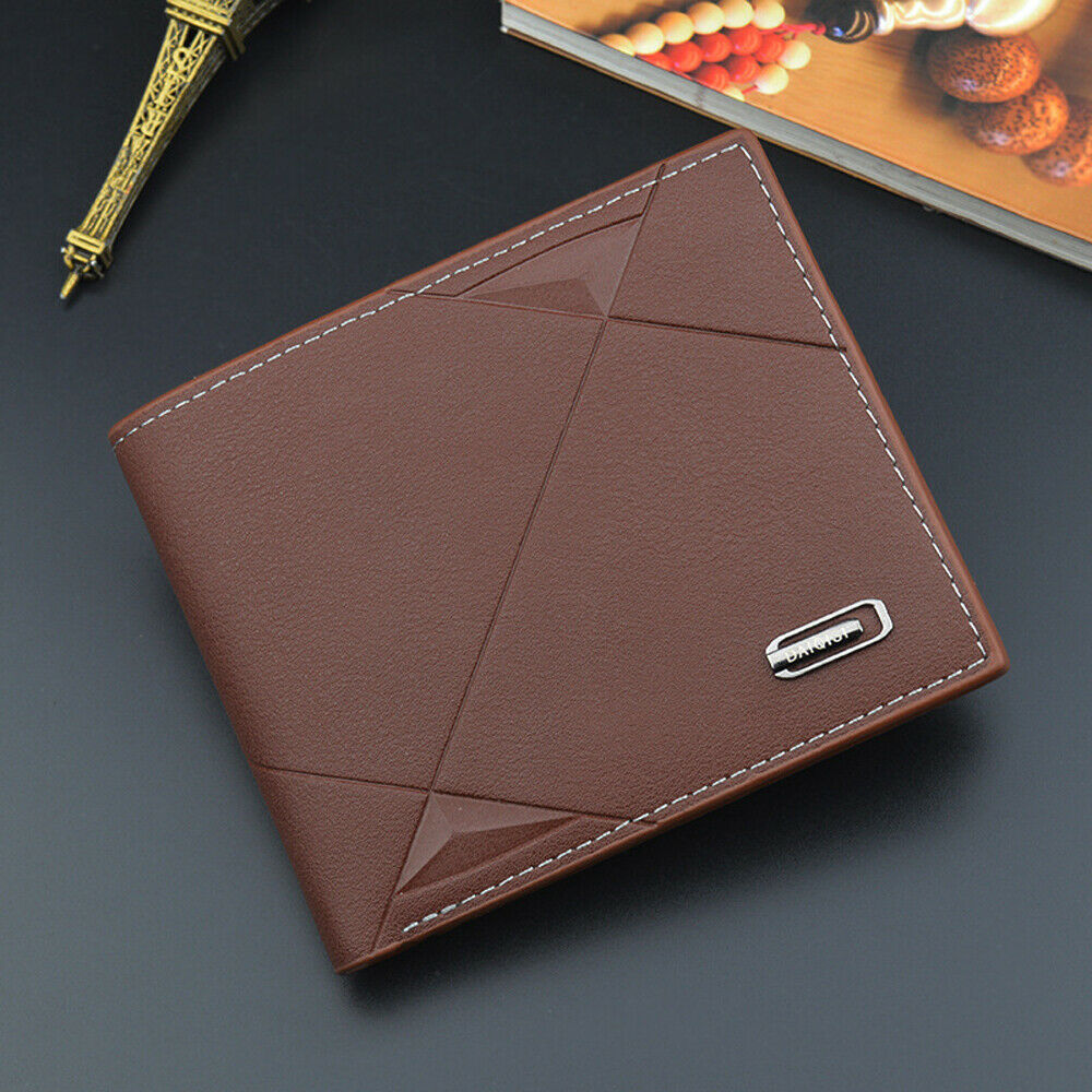 Men's Business Leather Wallet Short Slim Men's Wallet Money Credit Card