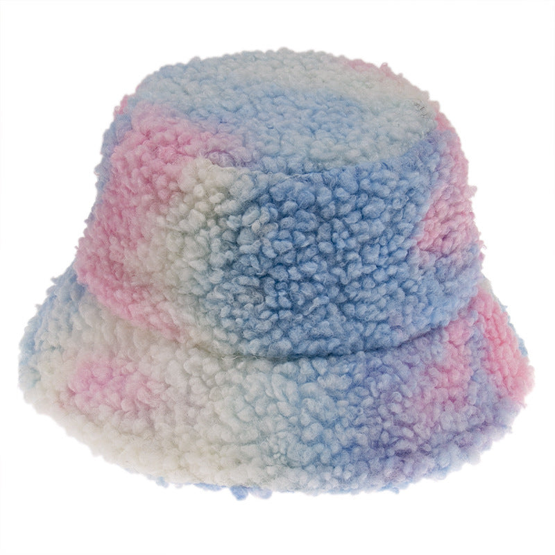 Autumn And Winter Thickening Warm And Cute Tie-dye Bucket Hat