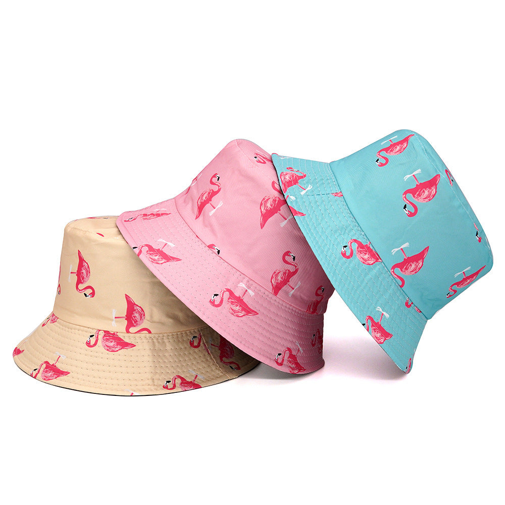 Flamingo Pattern Bucket Hat Outdoor Sports Sunhat