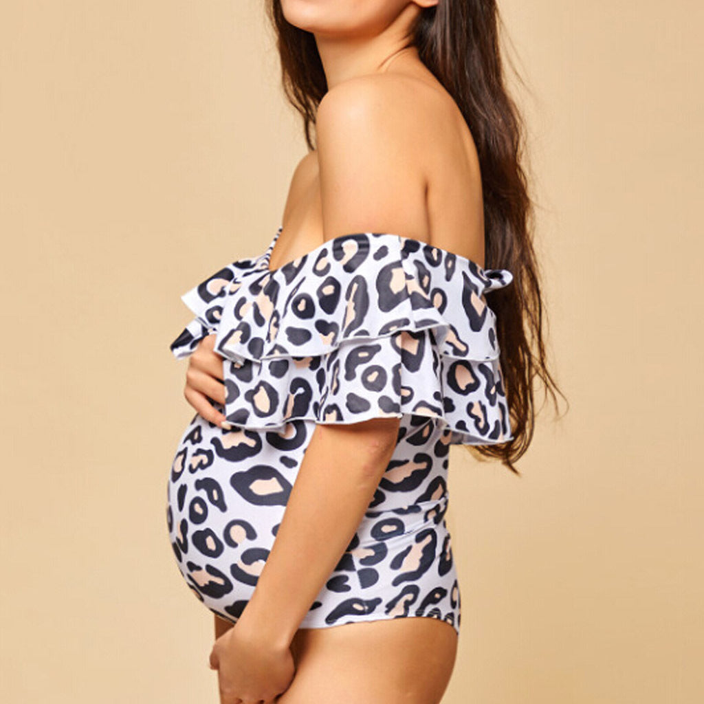 Leopard Print Maternity one piece swimsuit