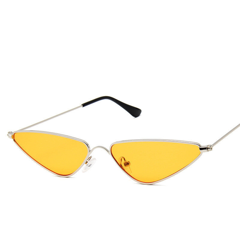 Small Frame Sunglasses Fashion Triangle Ocean Piece Metal Sunglasses