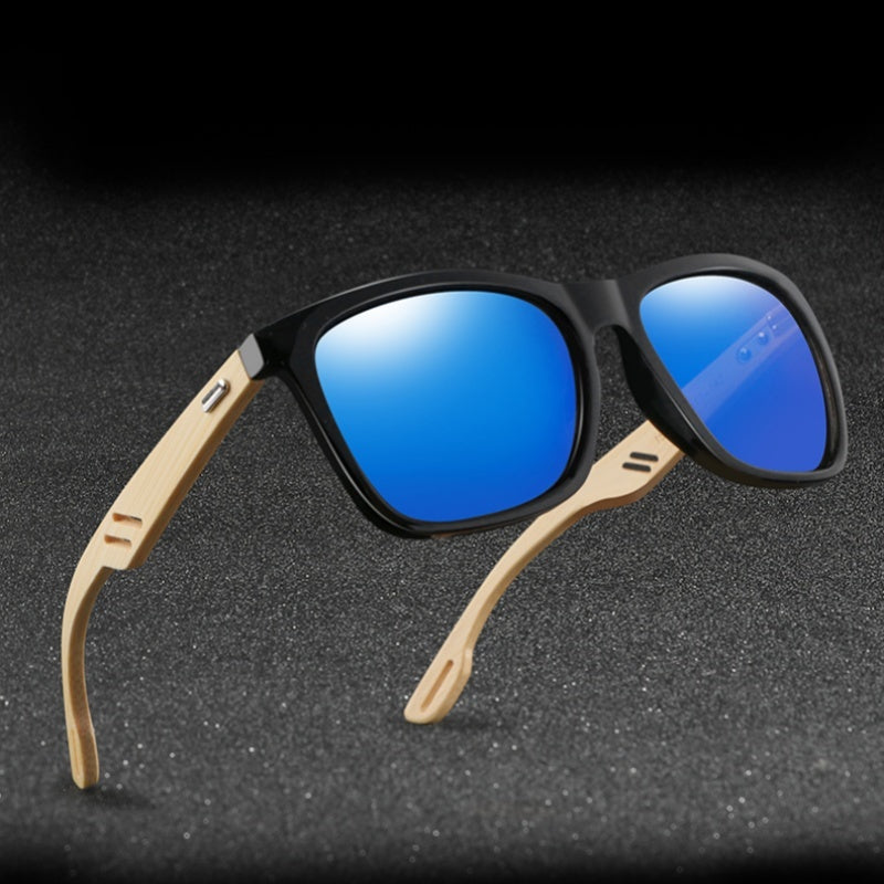 Colorful Wood Sunglasses Men Women Square Bamboo Glasses