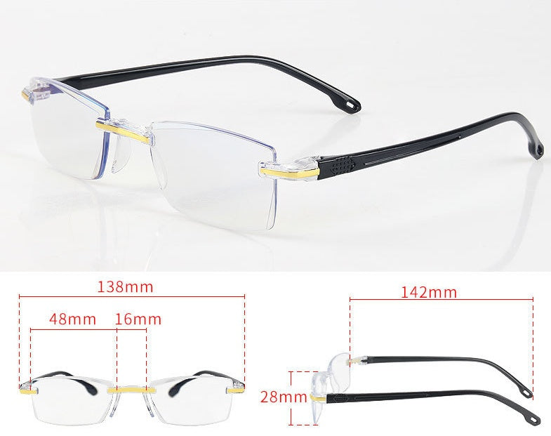 The New Diamond Cut Edge Reading Glasses Frameless