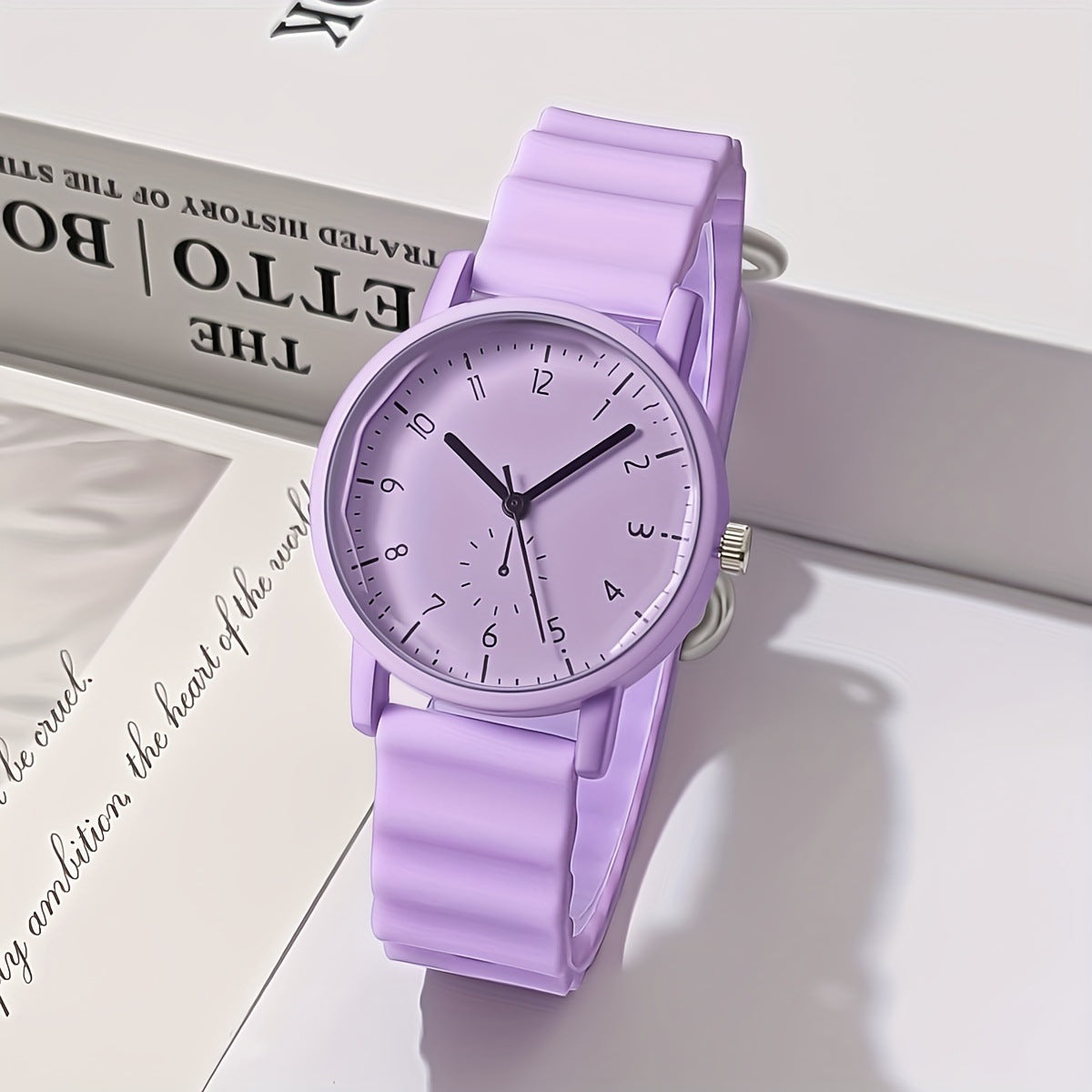 Women's New Jelly Color Round Shell Student Silicone Strap Quartz Watch