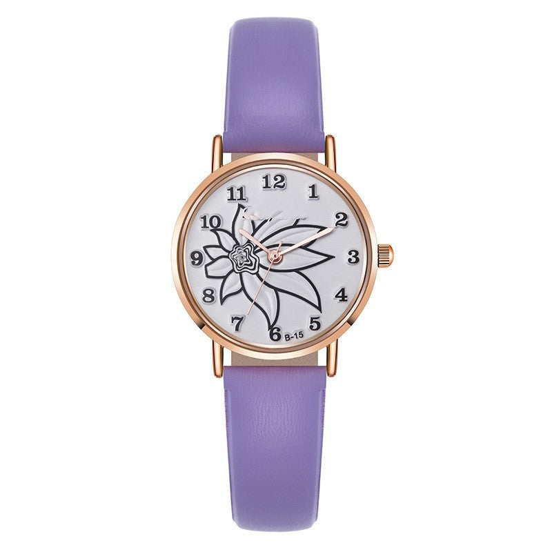 Digital Leather Belt Women's Casual Quartz Watch