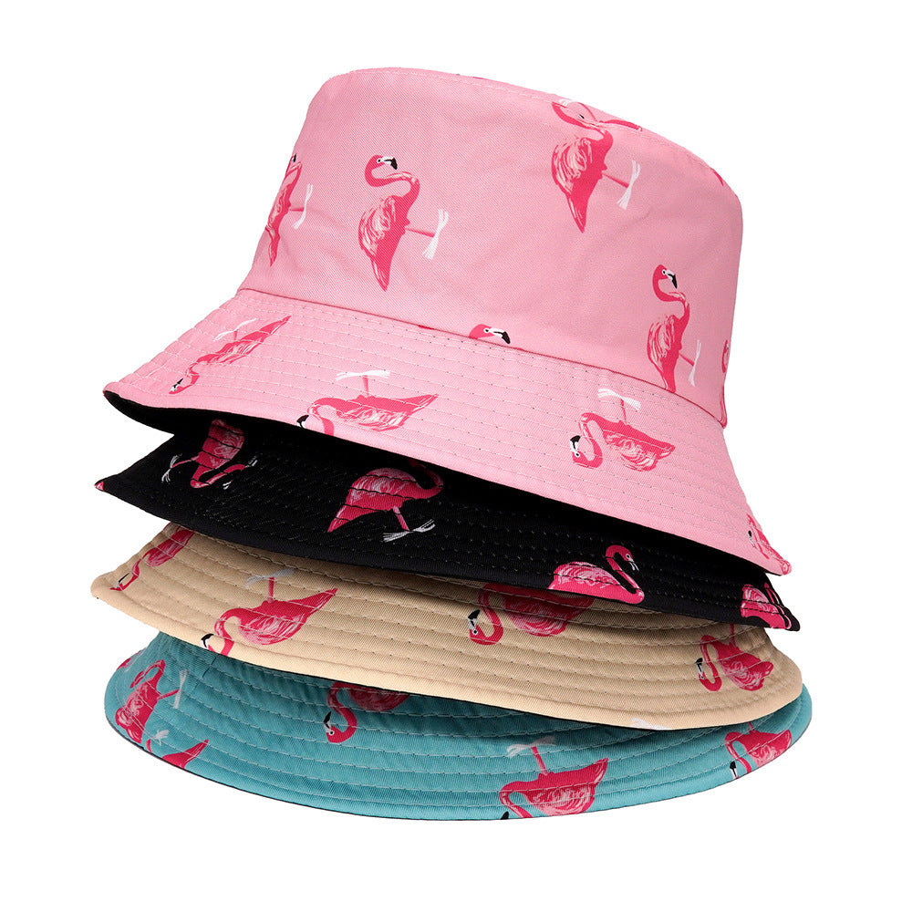 Flamingo Pattern Bucket Hat Outdoor Sports Sunhat