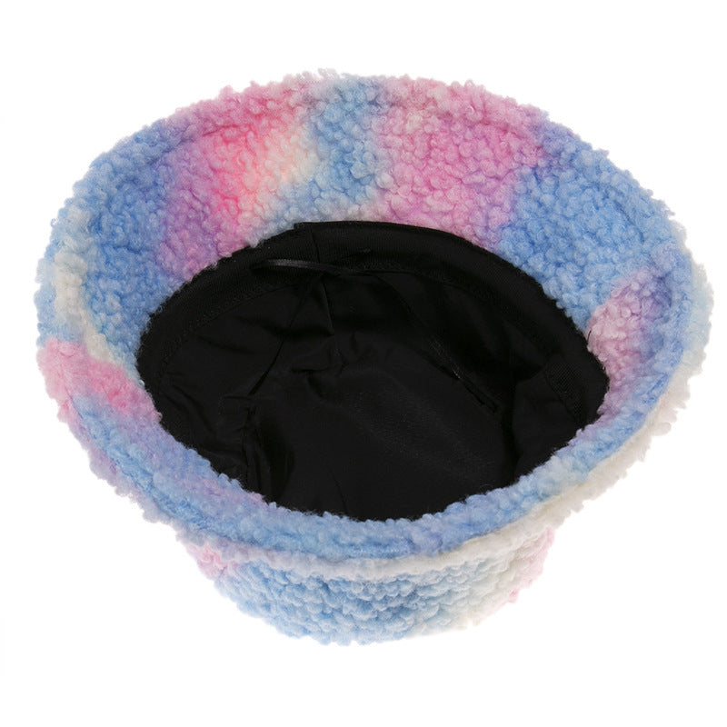 Autumn And Winter Thickening Warm And Cute Tie-dye Bucket Hat