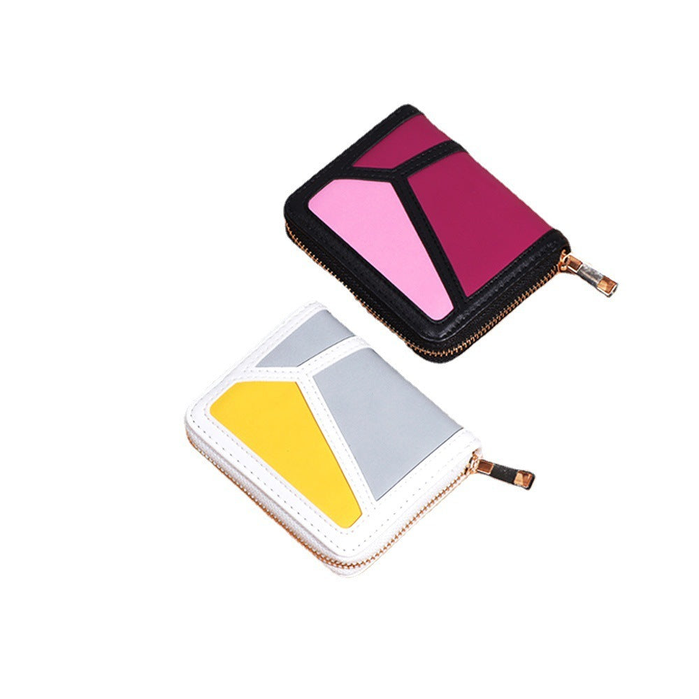 Color Contrast Patchwork Women's Wallet Single Zipper Retro Wallet