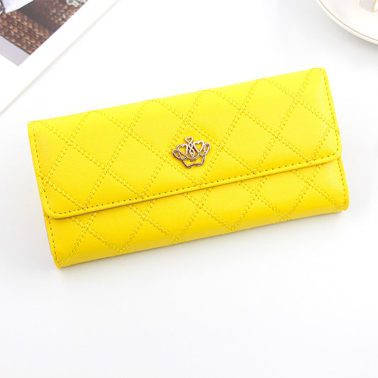 Fashion Candy Color Crown Lady Clutch Multi-card Wallet