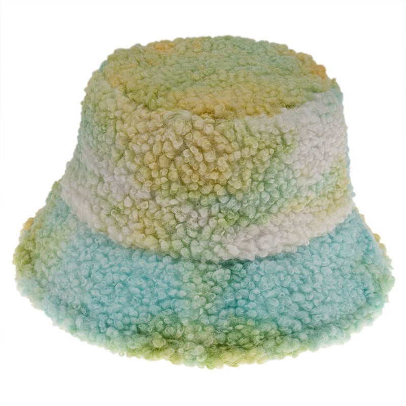 Autumn And Winter Thickening Warm And Cute Tie-dye Bucket Hat