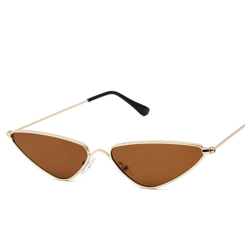 Small Frame Sunglasses Fashion Triangle Ocean Piece Metal Sunglasses